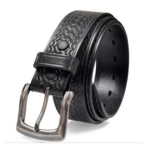 Belts Utility Uniform Work Basketweave Cowhide Leather 34 Black‎ Western Cowboy
